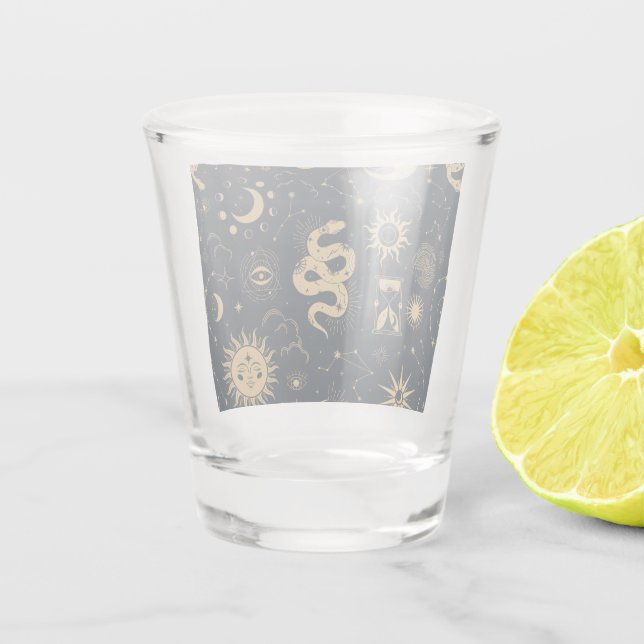 Vaso De Chupito Sol y luna - Bruja astronómica (Reverso)