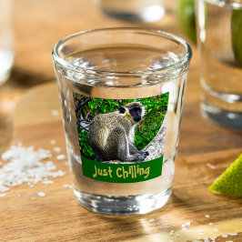 Vaso De Chupito Solo escalofriante Mono Verde Imprimir vidrio cali
