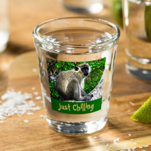 Vaso De Chupito Solo escalofriante Mono Verde Imprimir vidrio cali