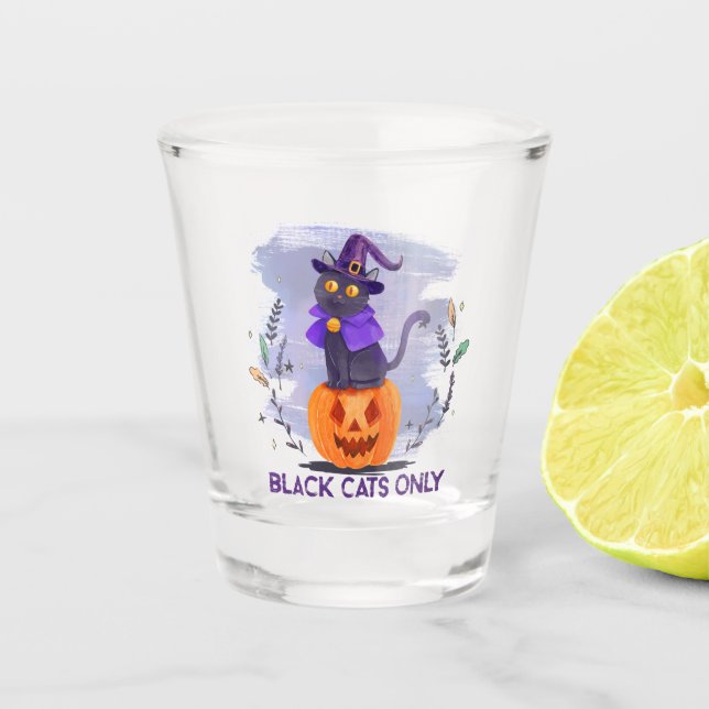Vaso De Chupito Sólo gato negro (Anverso)