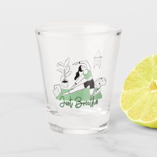 Vaso De Chupito Sólo respira el ritmo de la meditación del yoga