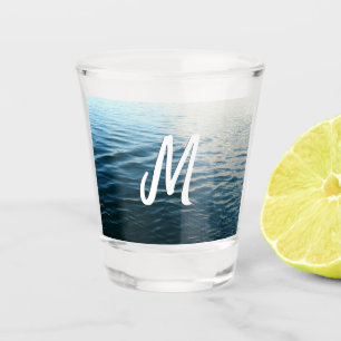 Vaso De Chupito Sombras de agua azul Resumen Fotografía de la natu