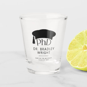 Vaso De Chupito Sombrero doctoral de doctorado personalizado Gradu