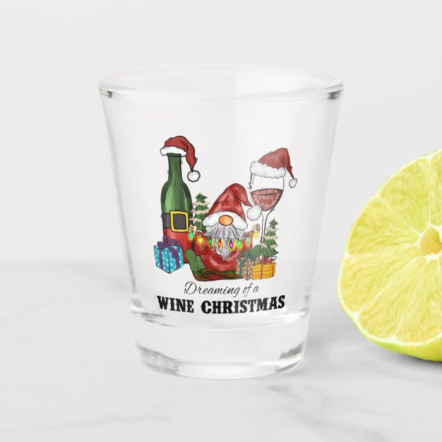 Vaso De Chupito Soñando con Navidades de vino (Anverso)