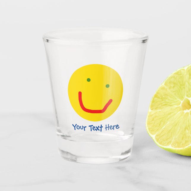 Vaso De Chupito Sonriente Sol feliz cara (Anverso)