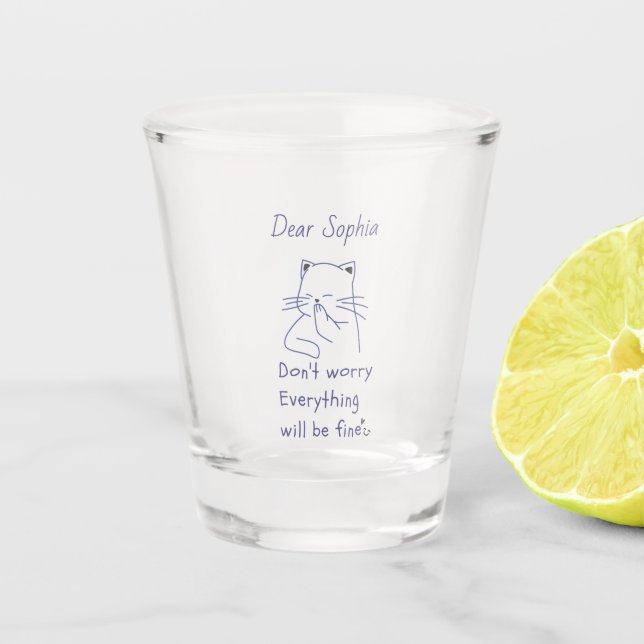 Vaso De Chupito Sonrisa y aliento del gato (Anverso)