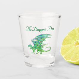 Vaso De Chupito Sorprendente Dragón Verde Mosaico Personal