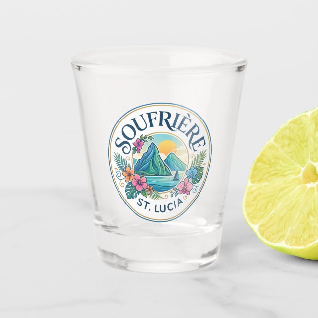 Vaso De Chupito Soufrière Santa Lucía (Anverso)