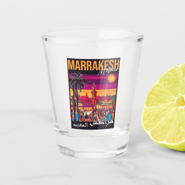 Vaso De Chupito Souvenir de viajes de turismo de Marruecos de Marr (Anverso)