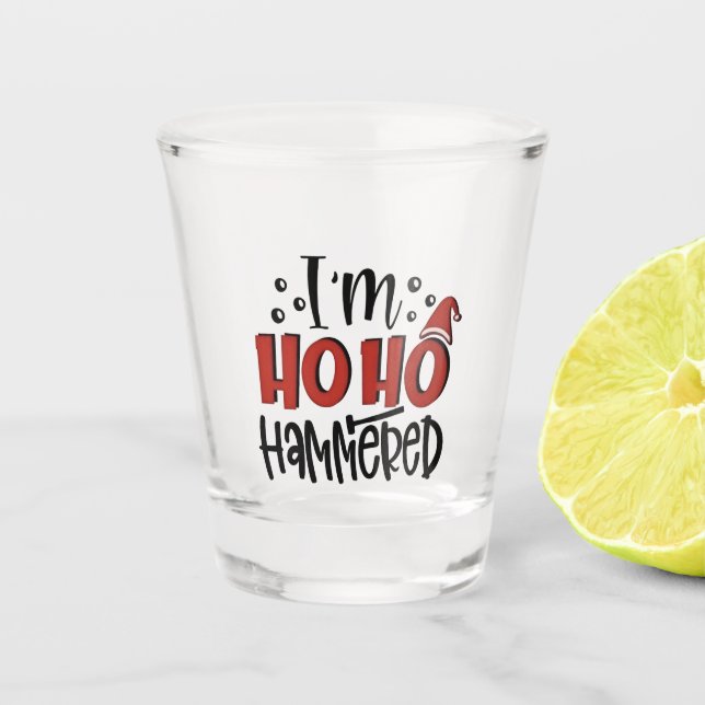 Vaso De Chupito Soy Ho Ho Hammered Navidades Graciosos Noas Bebien (Anverso)