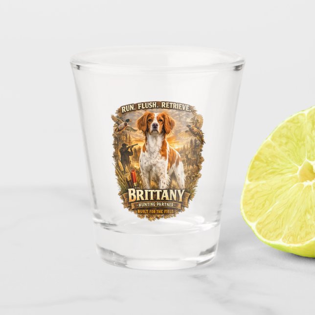 Vaso De Chupito Spaniel bretón (Anverso)