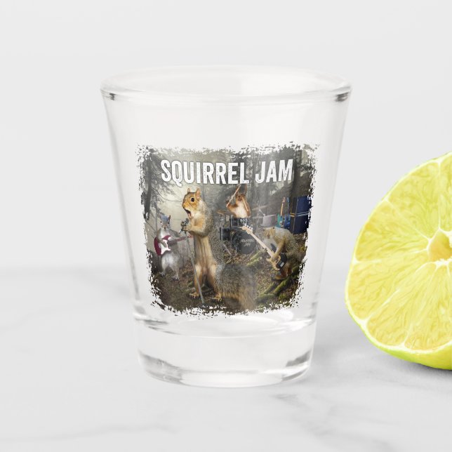 Vaso De Chupito Squirrel Jam - banda de rock divertida (Anverso)