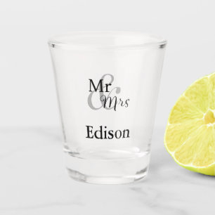 Vaso De Chupito Sr. y señora Personalized Surname Wedding