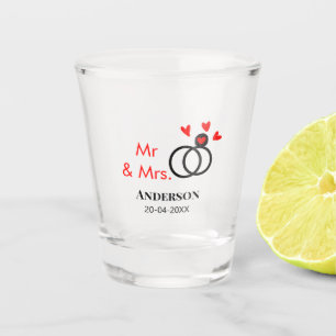 Vaso De Chupito Sr y Sra agregan nombre de familia fecha año favor