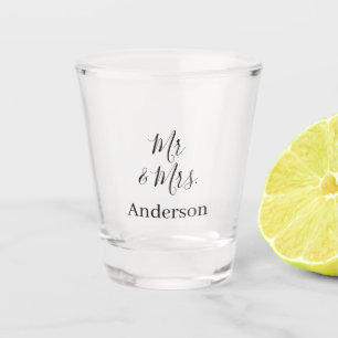 Vaso De Chupito Sr y Sra agregan nombre de familia fecha año favor