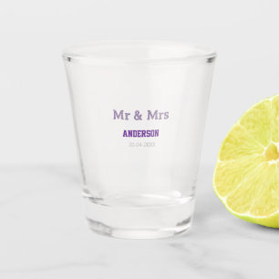 Vaso De Chupito Sr y Sra agregar apellido fecha simple elegante mo