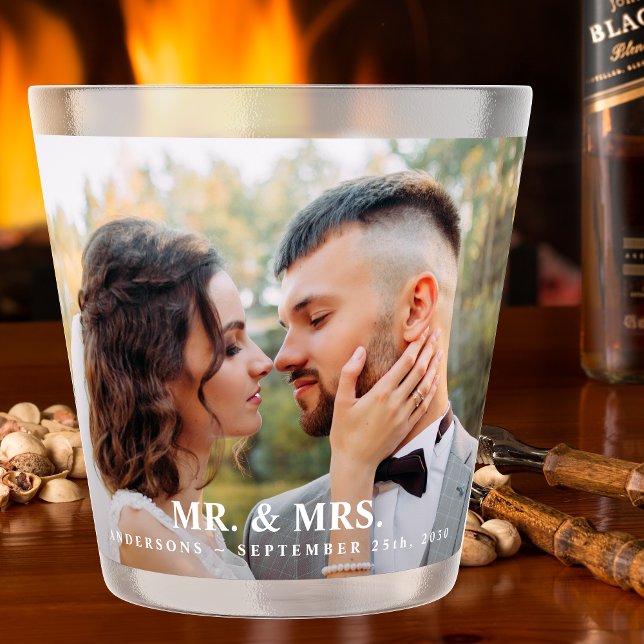 Vaso De Chupito Sr. y Sra. Bride Groom Foto Nombre Fecha Boda (Subido por el creador)