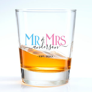 Vaso De Chupito Sr. y Sra. Recién Casada Favor