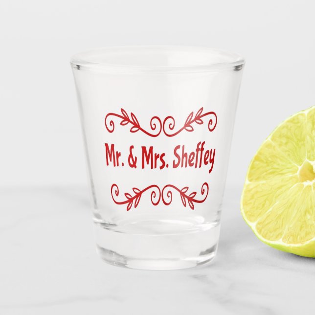 Vaso De Chupito Sr. y Sra. Sheffey (Anverso)