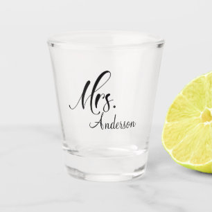 Vaso De Chupito Sra. Boda Secuencia de comandos Agregar nombre