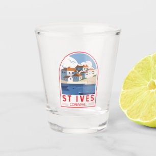 Vaso De Chupito St Ives Cornwall England Retro Viaje Art Vintage