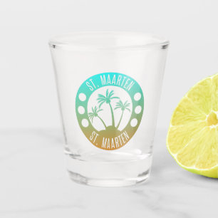 Vaso De Chupito St. Maarten Ocean Aqua Blue Gradient Sint Martin