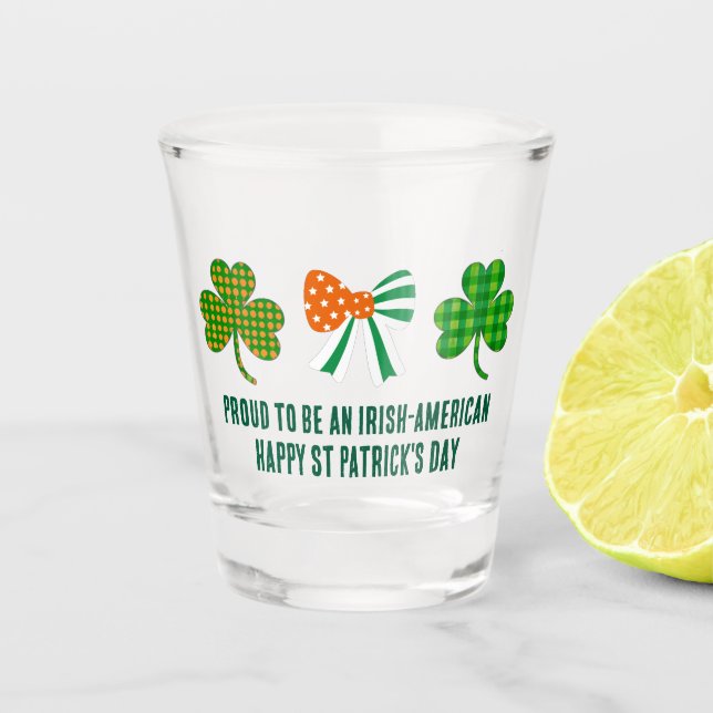 Vaso De Chupito St Patricks Coquette Shamrock personalizado (Anverso)