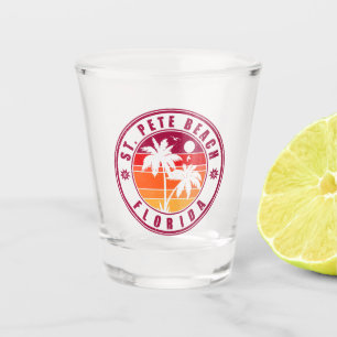 Vaso De Chupito St. Pete Beach Florida Retro Sunset Palm Tree 60
