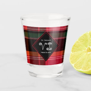 Vaso De Chupito St. Thomas Madras Plaid Virgin Islands Personaliza
