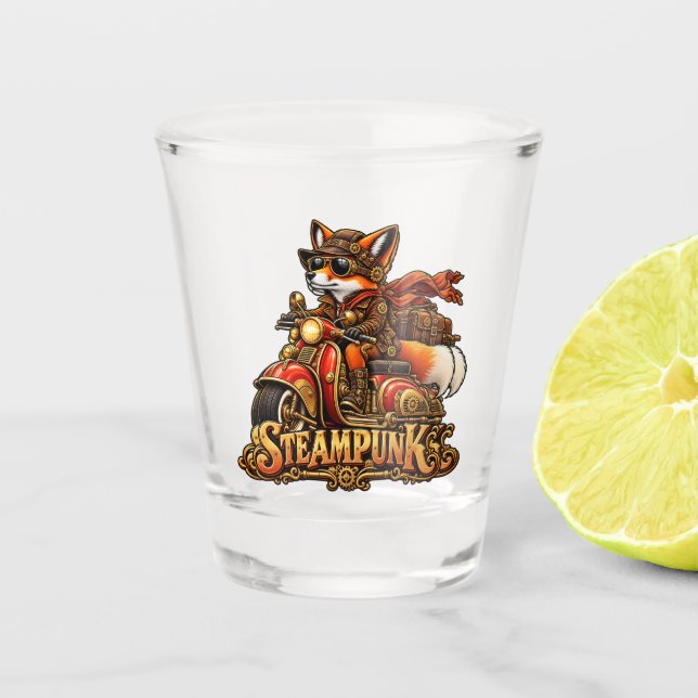 Vaso De Chupito steampunk biker fox (Anverso)