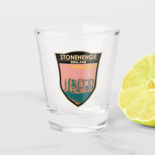 Vaso De Chupito Stonehenge Travel Art Retro Ilustracion