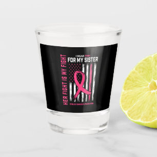 Vaso De Chupito Su lucha es mi lucha Llevo rosa Hermana bandera de
