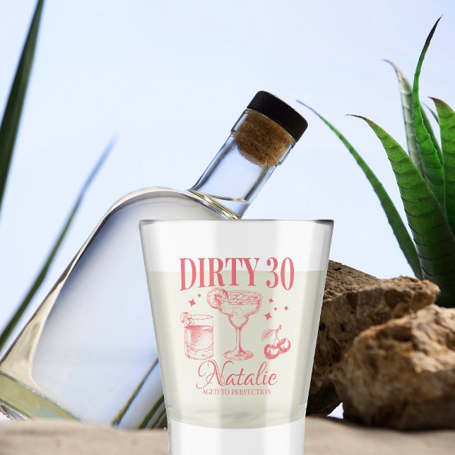 Vaso De Chupito Sucio 30 años Fiesta Rosa Personalizado (Subido por el creador)