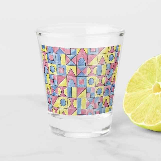 Vaso De Chupito Sudoku Un Arte Geométrico Bauhaus Moderno (Anverso)