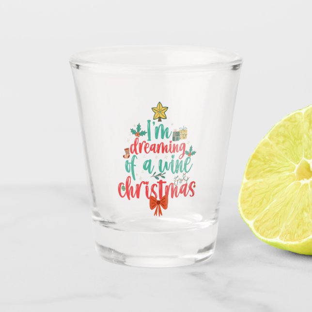 Vaso De Chupito Sueño con un divertida árbol de navidad de Navidad (Anverso)