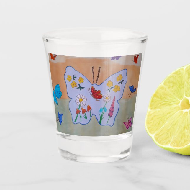 Vaso De Chupito Sueño de mariposa (Anverso)