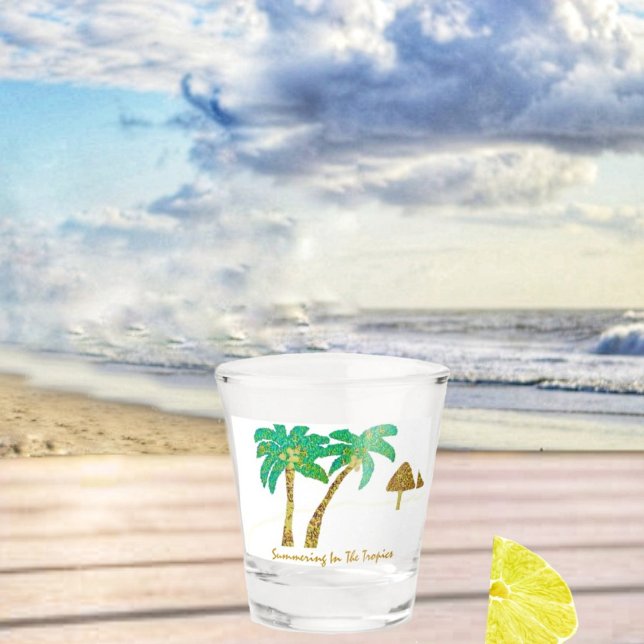 Vaso De Chupito Summering In the Tropics (Idyllic Island scenes, come to mind, as you drink from your Summering In The Tropics Shot Glass!)