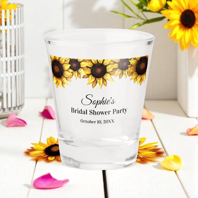 Vaso De Chupito Sunflower Bridal Shower Yellow White Flour (Subido por el creador)