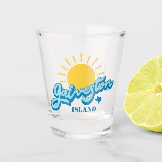 Vaso De Chupito ¡Sunny! Isla Galveston Texas (Anverso)