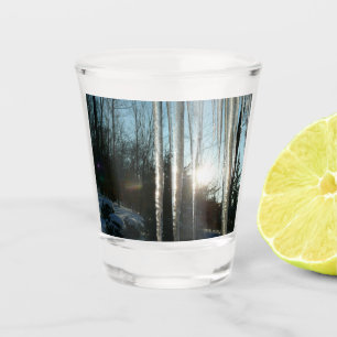Vaso De Chupito Sunrise Through Icicles Winter Nature Photography