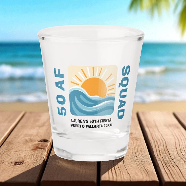 Vaso De Chupito Sunset Beach 50 AF Crew Cute Cumpleaños (Subido por el creador)