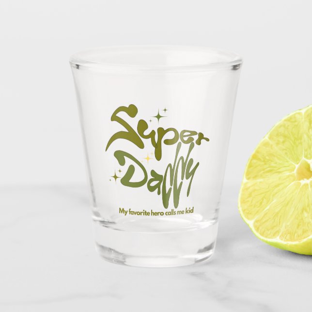Vaso De Chupito Súper Papá Héroe para Niños (Anverso)