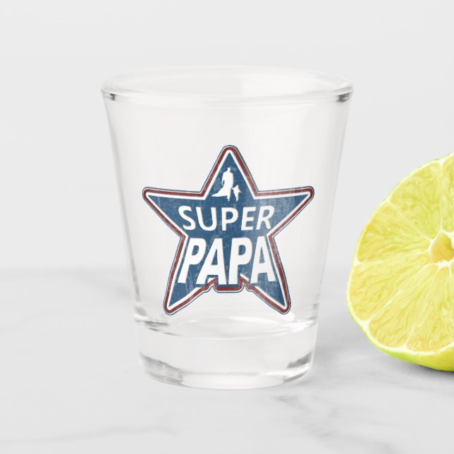 Vaso De Chupito Super Papa Rojo Blanco y Azul (Anverso)
