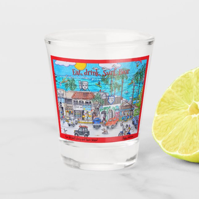 Vaso De Chupito Superficie Baja Tienda y puesto de taco (Anverso)