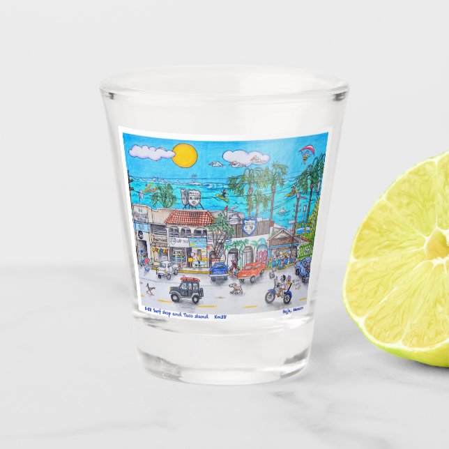 Vaso De Chupito Superficie Baja Tienda y puesto de taco (Anverso)