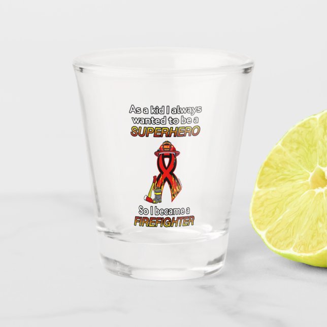 Vaso De Chupito SUPERHERO...Bombero (Anverso)