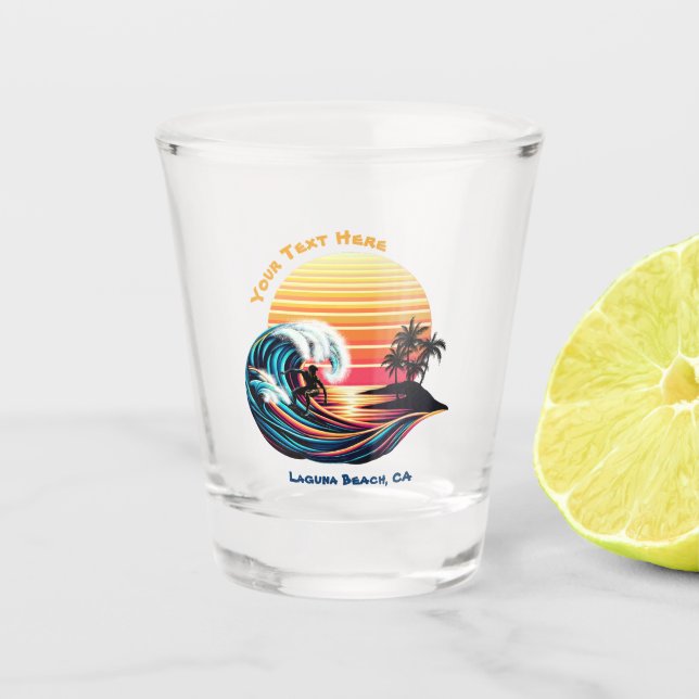 Vaso De Chupito Surf al atardecer (Anverso)