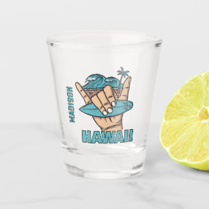 Vaso De Chupito Surf de ubicación y nombre personalizado Shaka