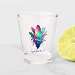 Vaso De Chupito Surfboard Tropical Beach-