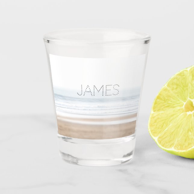 Vaso De Chupito Surfing beach personalised (Anverso)